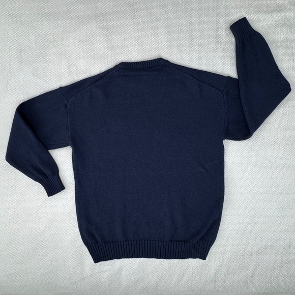 SUNDAY BEST Argyle Sweater Cotton Cashmere Navy Blue, Size XS-S - Picture 5 of 8